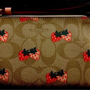 BNWT Coach Strawberry Wristlet